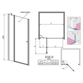 Душевая дверь Radaway EOS II DWJ 80 L